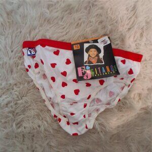 EJ Gitano nwt vintage girls panties size 12 white red hearts
